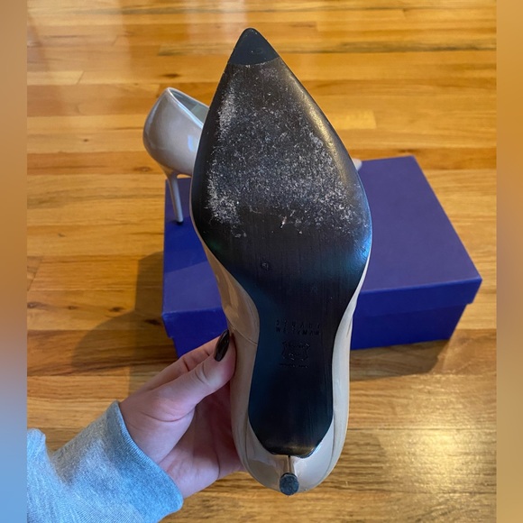 STUART WEITZMAN PATENT LEATHER NUDE PUMPS WORN ONCE - Picture 11 of 13